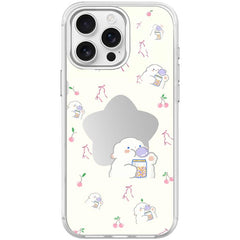 Adorable Star Sheep Pattern Magnetic Phone Case, For iPhone 15 Pro
