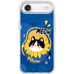 Adorable Little Blue Cat Pattern Magnetic Phone Case, For iPhone Air, For iPhone 16 Pro Max, For iPhone 16 Pro