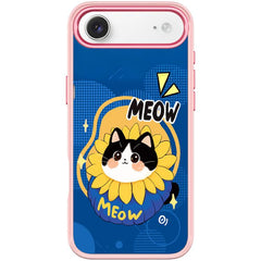 Adorable Little Blue Cat Pattern Magnetic Phone Case, For iPhone Air, For iPhone 16 Pro Max, For iPhone 16 Pro