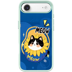 Adorable Little Blue Cat Pattern Magnetic Phone Case, For iPhone Air, For iPhone 16 Pro Max, For iPhone 16 Pro