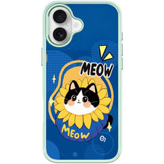 Adorable Little Blue Cat Pattern Magnetic Phone Case, For iPhone 16 Plus, For iPhone 16, For iPhone 15 Pro Max