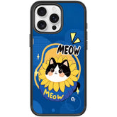 Adorable Little Blue Cat Pattern Magnetic Phone Case, For iPhone 15 Pro