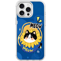 Adorable Little Blue Cat Pattern Magnetic Phone Case, For iPhone 15 Pro