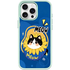 Adorable Little Blue Cat Pattern Magnetic Phone Case, For iPhone 15 Pro