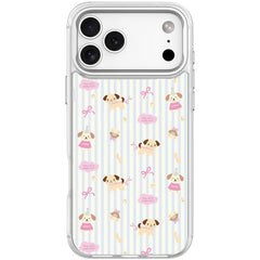 Vertical Stripes Dog Pattern Magnetic Phone Case, For iPhone 17 Pro Max, For iPhone 17 Pro, For iPhone 17