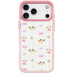 Vertical Stripes Dog Pattern Magnetic Phone Case, For iPhone 17 Pro Max, For iPhone 17 Pro, For iPhone 17
