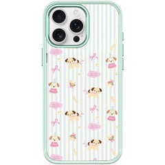 Vertical Stripes Dog Pattern Magnetic Phone Case, For iPhone 15 Pro Max, For iPhone 15 Pro