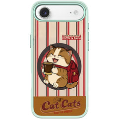 Adorable Coffee Cat Pattern Magnetic Phone Case, For iPhone Air, For iPhone 16 Pro Max, For iPhone 16 Pro