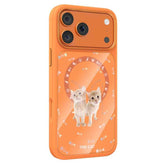 Mutural Cats Pattern Liquid Silicone Magnetic Phone Case, For iPhone 18 Pro / 17 Pro, For iPhone 18 Pro Max / 17 Pro Max