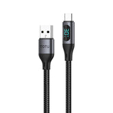TOTU CB-7-T-B 30W USB to Type-C Digital Display Braided Fast Charging Data Cable, USB to Type-C
