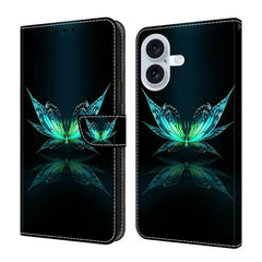 Crystal-Like Painted Vegan Leather Phone Case, For iPhone 16