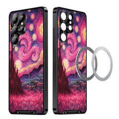 Metal Frame UA Color Printed Magnetic Shockproof Phone Case, For Samsung Galaxy S22 Ultra 5G