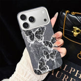 Sketch Butterflies Pattern IMD Glitter PC Hybrid TPU Phone Case, For iPhone 18 Pro / 17 Pro, For iPhone 18 Pro Max / 17 Pro Max, For iPhone 17e / 16e, For iPhone 17