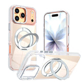 Dual Color Gradient Discolor 360 Degree Rotation Holder Magnetic Phone Case, For iPhone 17 Pro, For iPhone 17