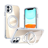 Dual Color Gradient Discolor 360 Degree Rotation Holder Magnetic Phone Case, For iPhone 11