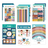 16pcs / Set Children Early Education Bohemian Style English Learning Wall Charts