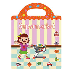 Children Early Education DIY Waterproof Reusable Stickers, Kitchen T19, Supermarket T20, Thanksgiving Turkey T21, Halloween Zombie T23, Valentine Day T24, Horizontal Animal T31, Horizontal Princess T32, Horizontal Dinosaur T33, Horizontal Ocean T34