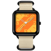 SANDA 3261 Colorful Casual 5ATM Water-Resistant Student Quartz Watch, Nylon Beige, Nylon Black