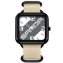 SANDA 3261 Colorful Casual 5ATM Water-Resistant Student Quartz Watch, Nylon Beige, Nylon Black