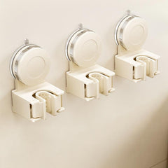 No-drill Suction Cup Wall Mount Mop Holder Broom Storage Clip, 3pcs Mop Holder, 3pcs Electroplated Mop Holder, 3pcs Integrated Mop Holder, 3pcs Classic Mop Holder