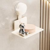 No Drilling Wall Mounted Suction Cup Soap Holder Drainable Metal Storage Tray, Single Pack, 2pcs Pack, 3pcs Pack