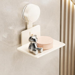 No Drilling Wall Mounted Suction Cup Soap Holder Drainable Metal Storage Tray, Single Pack, 2pcs Pack, 3pcs Pack