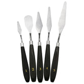 5 in 1 QST EXPRESS Art Supplies Paint Toning Stainless Steel Scraper, 5 in 1 (Black)