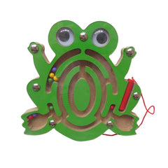 Children Puzzle Toy Wooden Magnetic Small Size Animal Maze, Frog, Duck, Fish, Owl, Ladybug, Tortoise, Monkey, Starfish, Snail