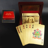 Creative Frosted Back Texture Plastic From Vegas to Macau Playing Cards Texas Poker with Wooden Gift Box, Golden Dollar Wooden Gift Box, Golden Tattice Gift Box, Golden 500 Euro Wooden Gift Box, Silver Tattice Wooden Gift Box