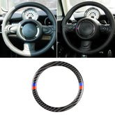 Red Blue Color Car Steering Wheel R Chassis Carbon Fiber Decorative Sticker for BMW MINI R55 / R56 / Countryman R60 / Paceman R61, For BMW MINI R55 (Red Blue Color)