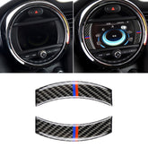 2 PCS Red Blue Color Car F Chassis Navigation Panel Carbon Fiber Decorative Sticker for BMW Mini Cooper Countryman Clubman F54 / F55 / F56 / F60, For BMW Mini F54 (Red Blue Color)