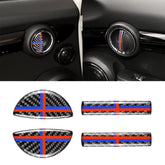 4 PCS Red Blue Color Car F Chassis Door Handle Carbon Fiber Decorative Sticker for BMW Mini Cooper Clubman Countryman F55 / F54 / F60, For BMW Mini F60 (Red Blue Color)