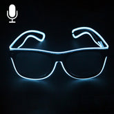 New Style LED Multi-color Fluorescent Glow Glasses EL Flashing Glasses, Sound Control Type, Random Color Delivery, Glow Glasses, Sound Control Type