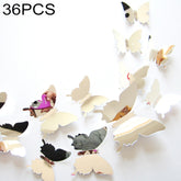 36 PCS Home Decoration Originality PC 3D Mirror Surface Butterfly Wall Paste, Butterfly Wall Paste 2