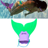 Mermaid Swim Fin Adjustable Diving Monofin Swimming Foot Flipper for Kids, Diving Monofin (Green), Diving Monofin (Blue)