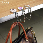 5 PCS Round Folding Hook Bag Hanger, Length:10.1cm, Random Color Delivery, Bag Hanger