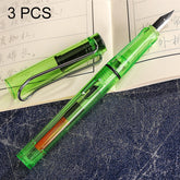 3 PCS School Office Extra Fine Titanium Alloy Nib Transparent Piston Fountain Pen(Black), Random Delivery(0.5mm/0.38mm Nib), HC3328B, HC3328E, HC3328F, HC3328G, HC3328L, HC3328LG, HC3328P, HC3328R, HC3328TE, HC3328TG, HC3328TH, HC3328TL, HC3328TT