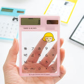8 Digits LED Screen Calculator with Transparent Touch Pad & Solar Panel, Random Color Delivery, 8 Digits Calculator