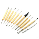 11 in 1 Wooden DIY Clay Cutter Pottery Clay Sculpture Utility Knife Set, Sculpture Utility Knife Set