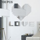 100 PCS Square Crystal Mosaic Mirror Acrylic Stereo Wall Stickers Creative Background Home Living Room Wall Sticker,Size:2*2cm, Size:2*2 Color:Silver, Size:2*2 Color:Black, Size:2*2 Color:Gold