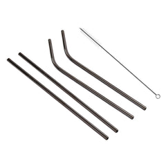 4pcs Reusable Stainless Steel Drinking Straw + Cleaner Brush Set Kit, 215*6mm, 215*6mm (Combination)