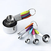 kn650 10 in 1 Colorful Stainless Steel Measuring Spoon Cake Mold Baking Tool Set, 10 in 1 Measuring Spoon(Colorful)