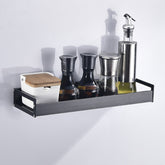 40cm Kitchen Multi-function Wall Hanging Holder Seasoning Storage Rack, 40cm(Black)