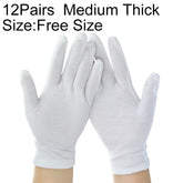 12 Pairs Pure Cotton Working Gloves, Medium Thick Sizeļ¼Free Size, Medium Thick, Sizeļ¼Free Size