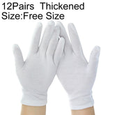 12 Pairs Pure Cotton Working Gloves, Thickenedļ¼ Sizeļ¼Free Size, Thickenedļ¼ Sizeļ¼Free Size