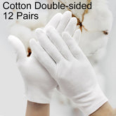 12 Pairs Labor Insurance Work Gloves, Cotton Double-sided, Cotton Double-sided