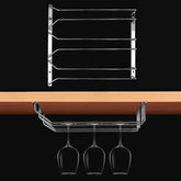 MICLAN Three Rows Stainless Steel Hanging Wine Glass Holder, Size: 34*32*27cm, Size: 34*32*27cm