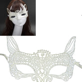 Halloween Masquerade Party Dance Sexy Lady Lace Cat King Mask, Cat King