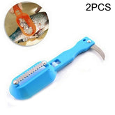 2 PCS Kitchen Essential Fish Scraper Fish Scale Planing Knife with Cover, 20x5.2cm Blue, 20x5.2cm Pink, 20x5.2cm Green