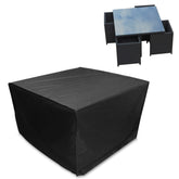 Anti-UV Waterproof Dust-proof 210D Oxford Cloth Folding Table Chairs Protective Cover Outdoor Furniture Set Cover, Size: 126*126*74cm(Black), Size: 126*126*74cm